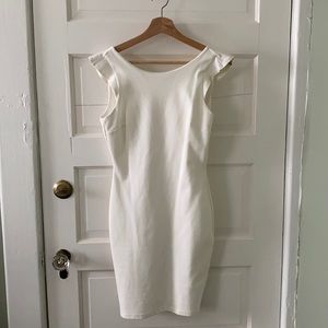 Lulu’s White Open-back Ruffle Dress